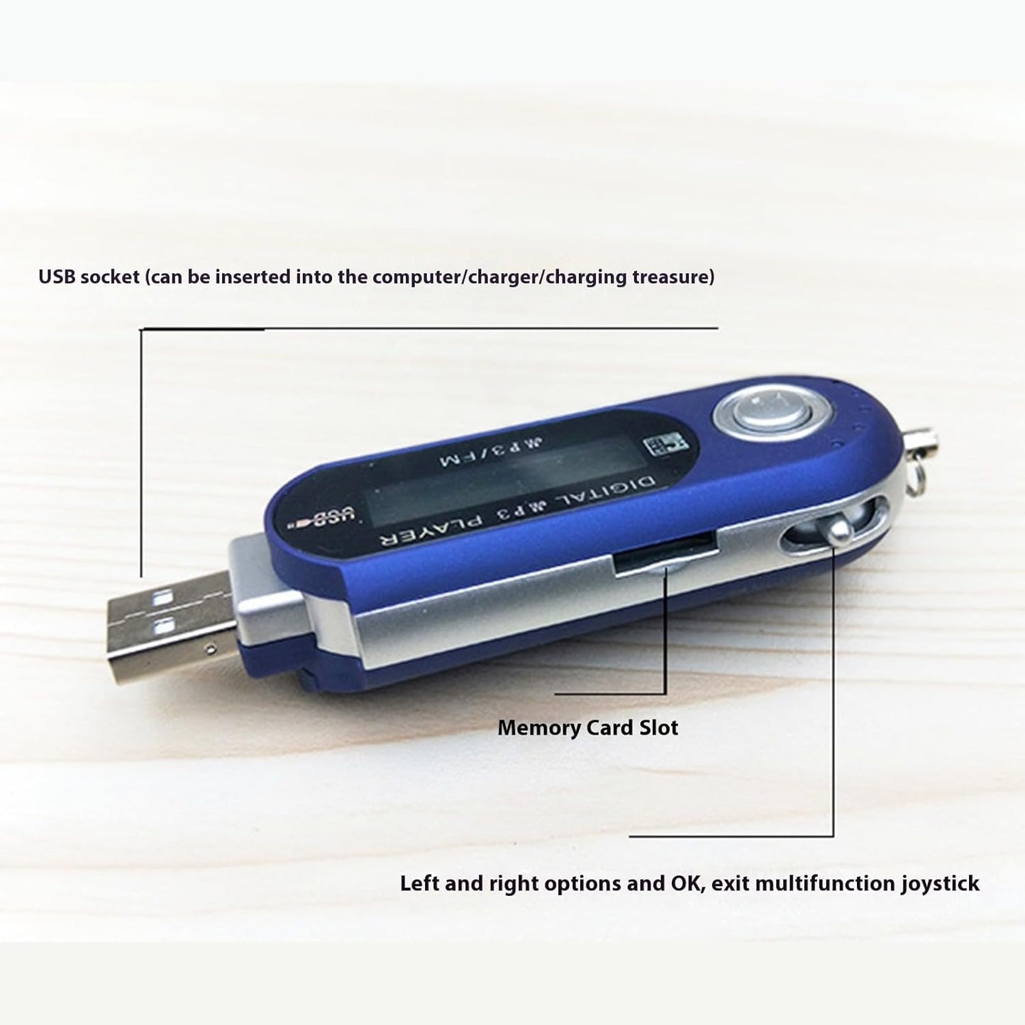 Shurhome MP3 Slimly Compactly Player USB Charging or Battery Power Supply Music Player Supports Multiple Music Format