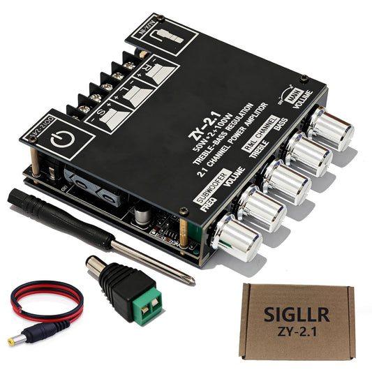 Sigllr 5.1 Board,200W 2.1 Bluetooth Audio Amplifier HiFi Channel Mini Subwoofer Power Amp Module with Treble & Bass